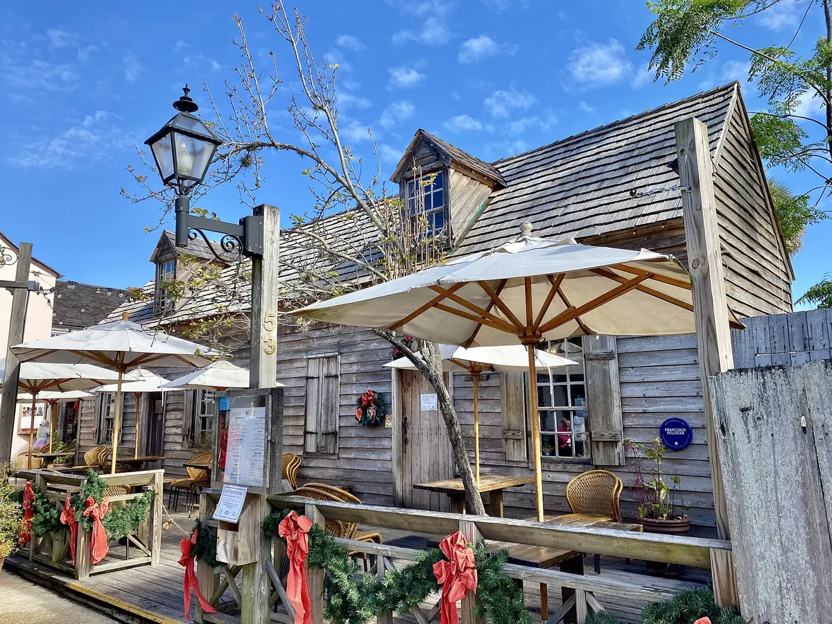 The wooden Pellicer-De Burgo House on St. George Street, near the St. Augustine carriage tours routes